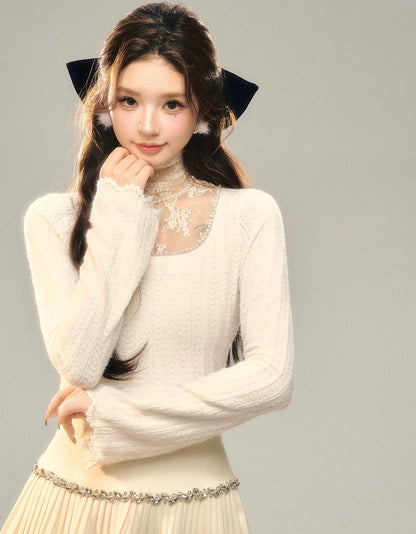 lace point luxury tops KS1233