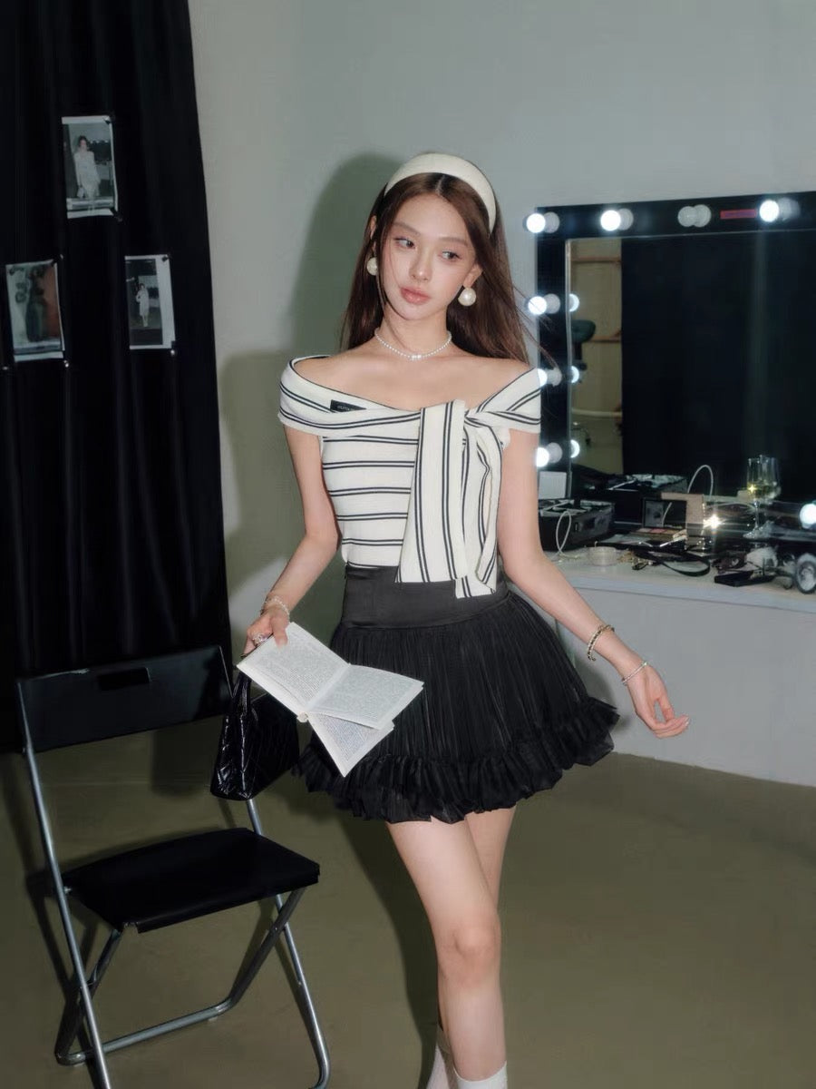 line mood tops & skirt KS1308