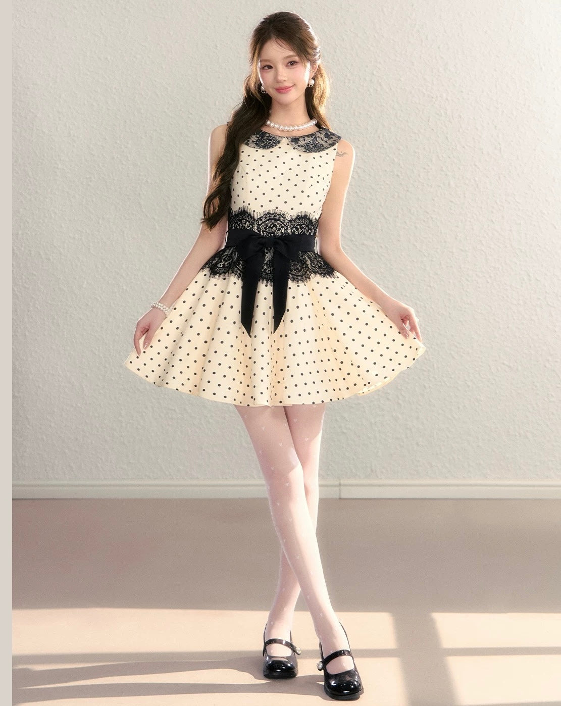 dot lace high-end one-piece KS1282