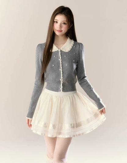 round curler Perl cardigan KS1221