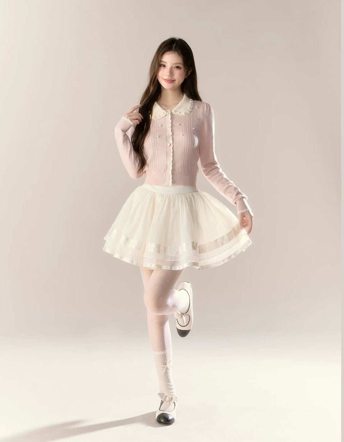 round curler Perl cardigan KS1221