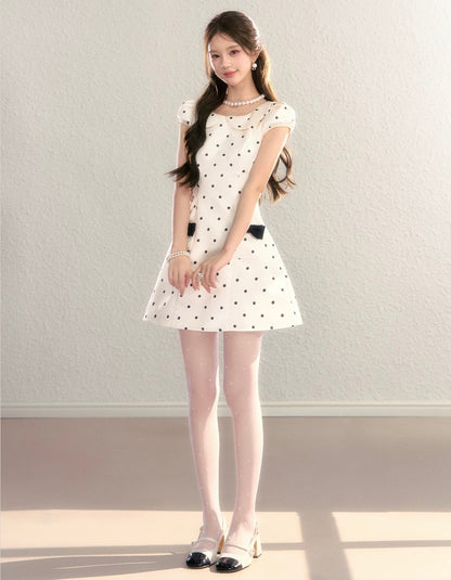 dot luxury ribbon one-piece KS1274