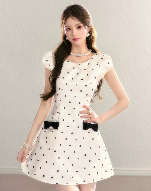 dot luxury ribbon one-piece KS1274