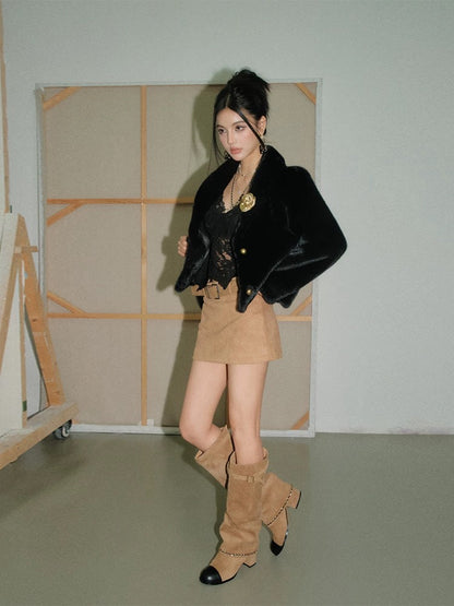 far short luxury coat KS1208