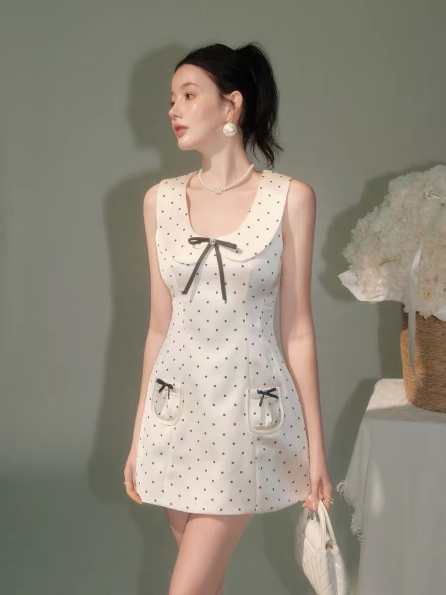 dot ribbon mood one-piece KS1314