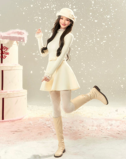 center ribbon point one-piece KS1229