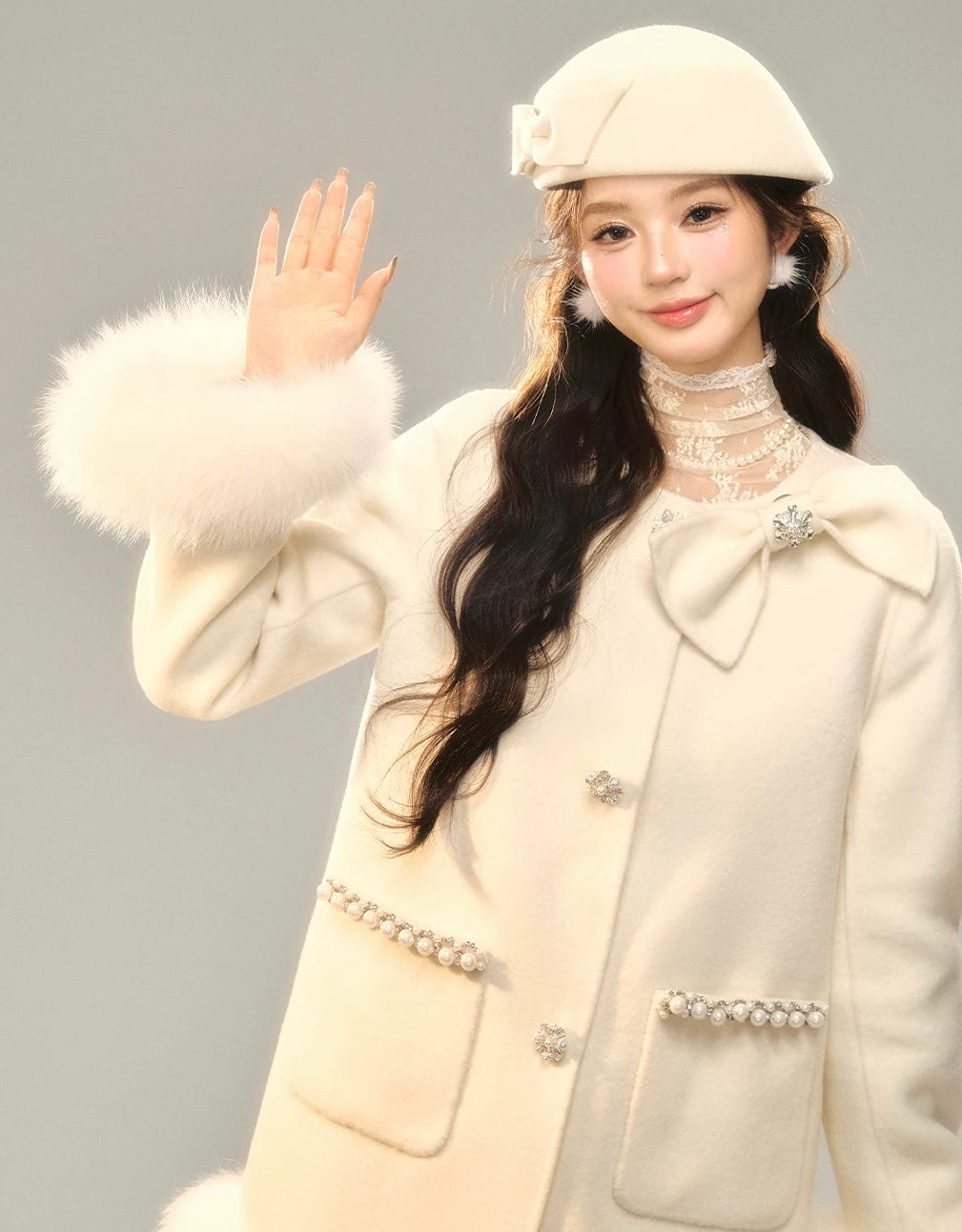 lace point luxury tops KS1233