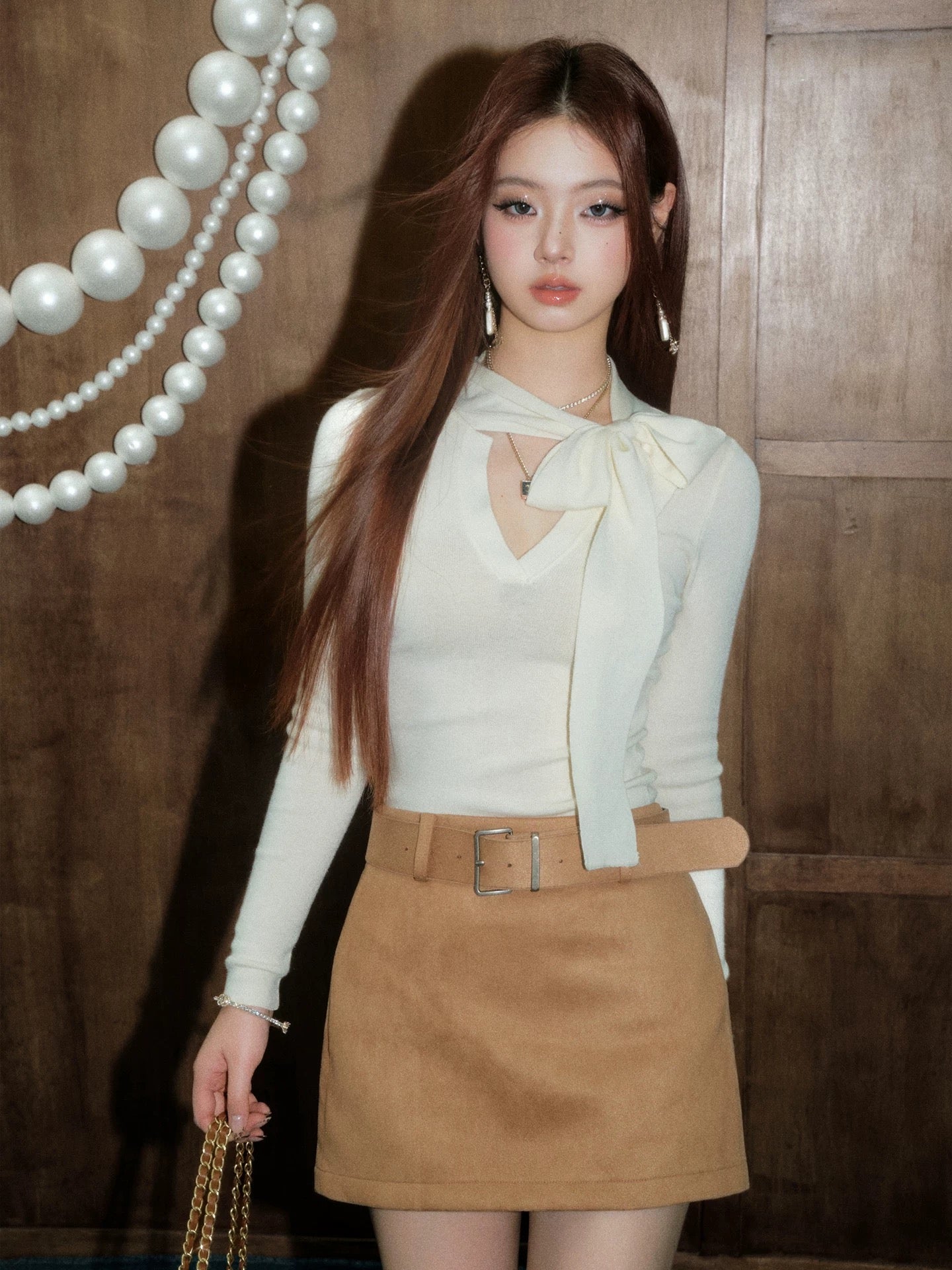 ribbon point ivory tops KS1214