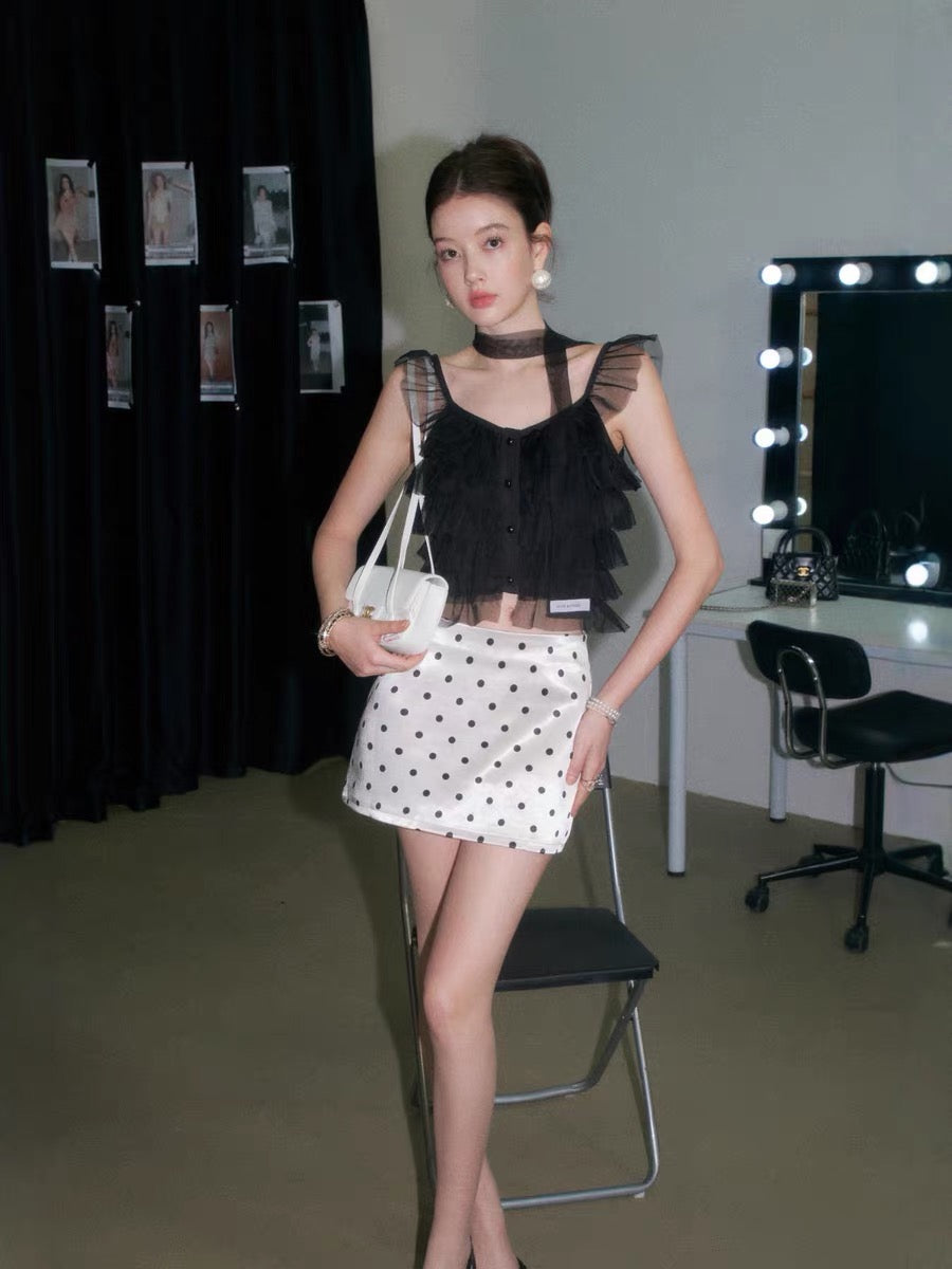 lace frill nuance tops & skirt KS1312