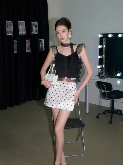 lace frill nuance tops & skirt KS1312