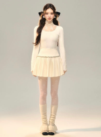 lace point luxury tops KS1233