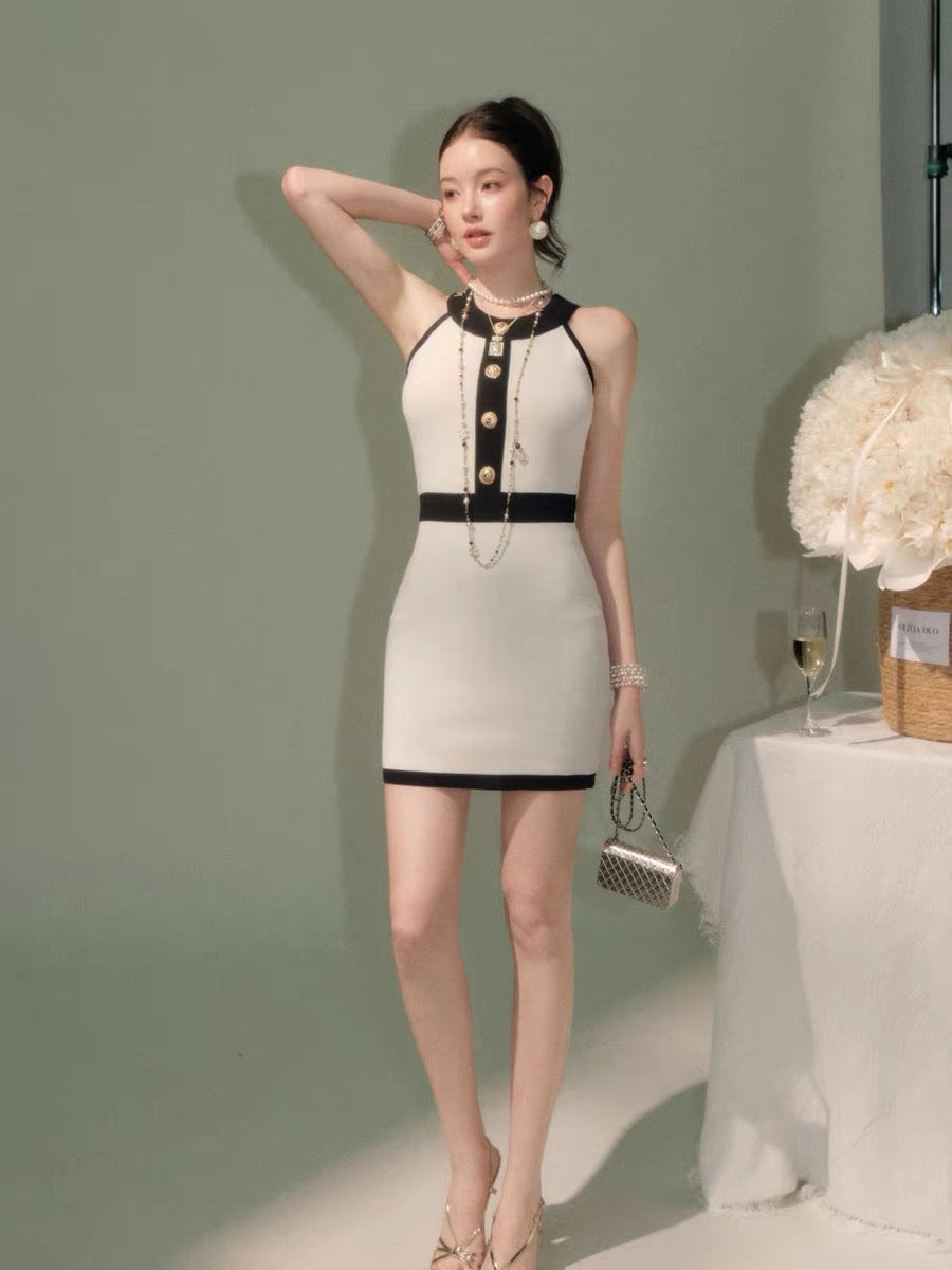 line piping mood one-piece KS1307