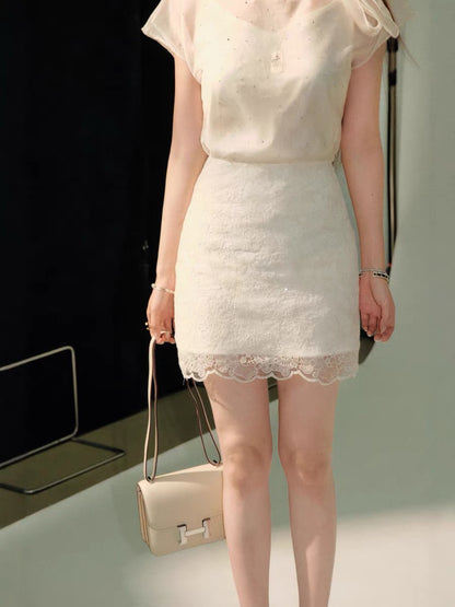 luxury see-through mood tops & skirt KS1309