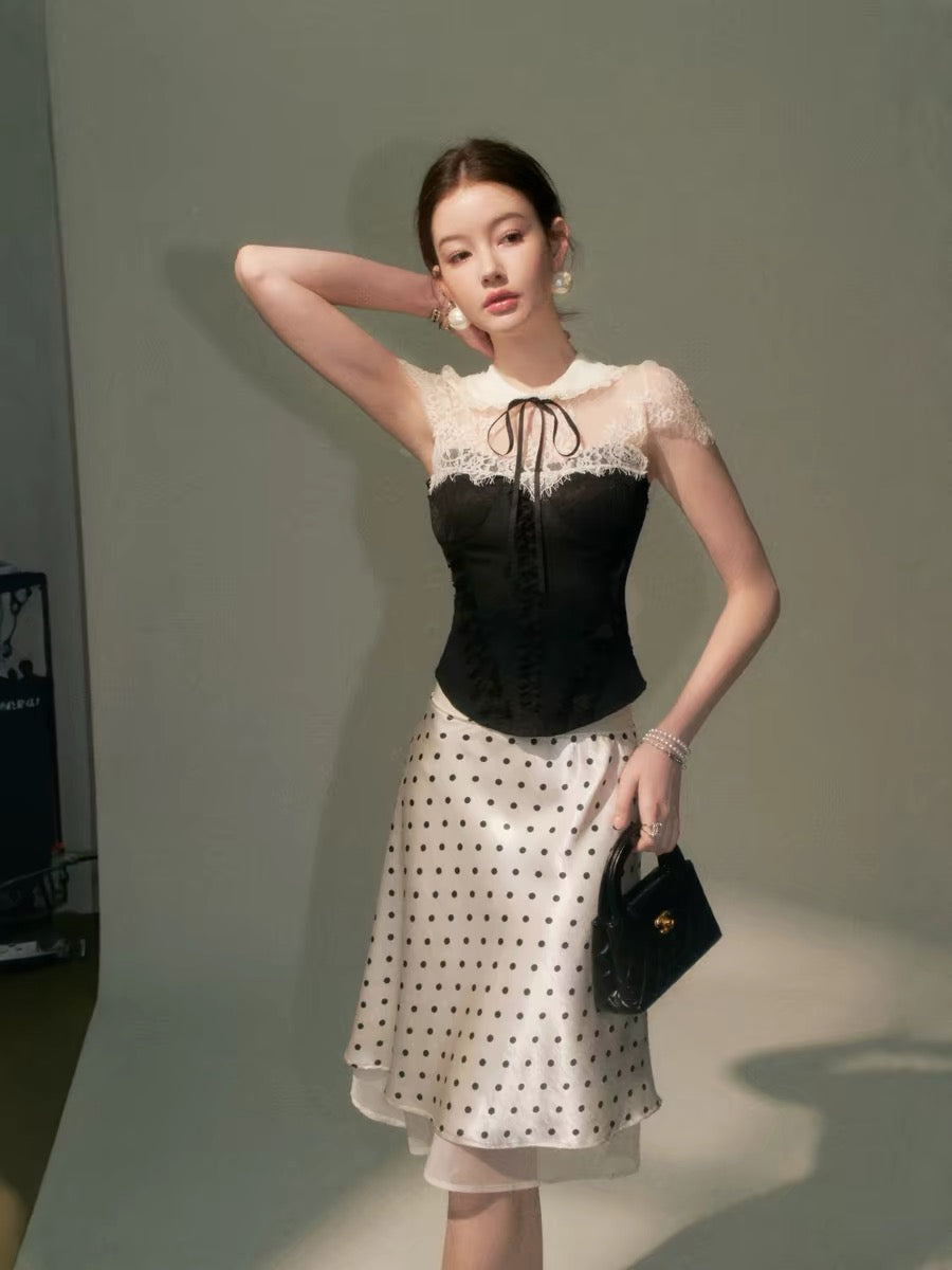 lace mood high-end tops & skirt KS1305