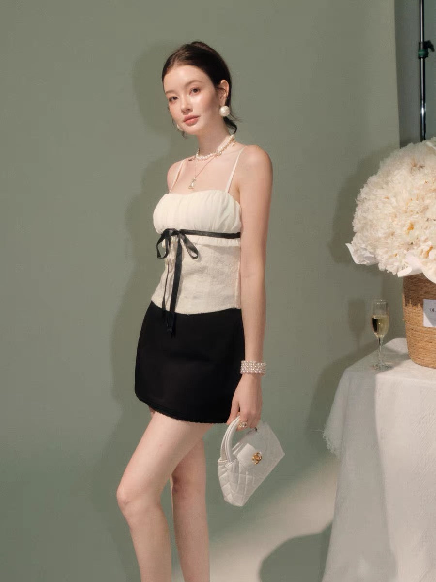 line center ribbon tops & skirt KS1311