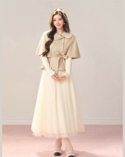 girly line beige coat KS1330