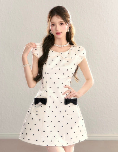 dot luxury ribbon one-piece KS1274