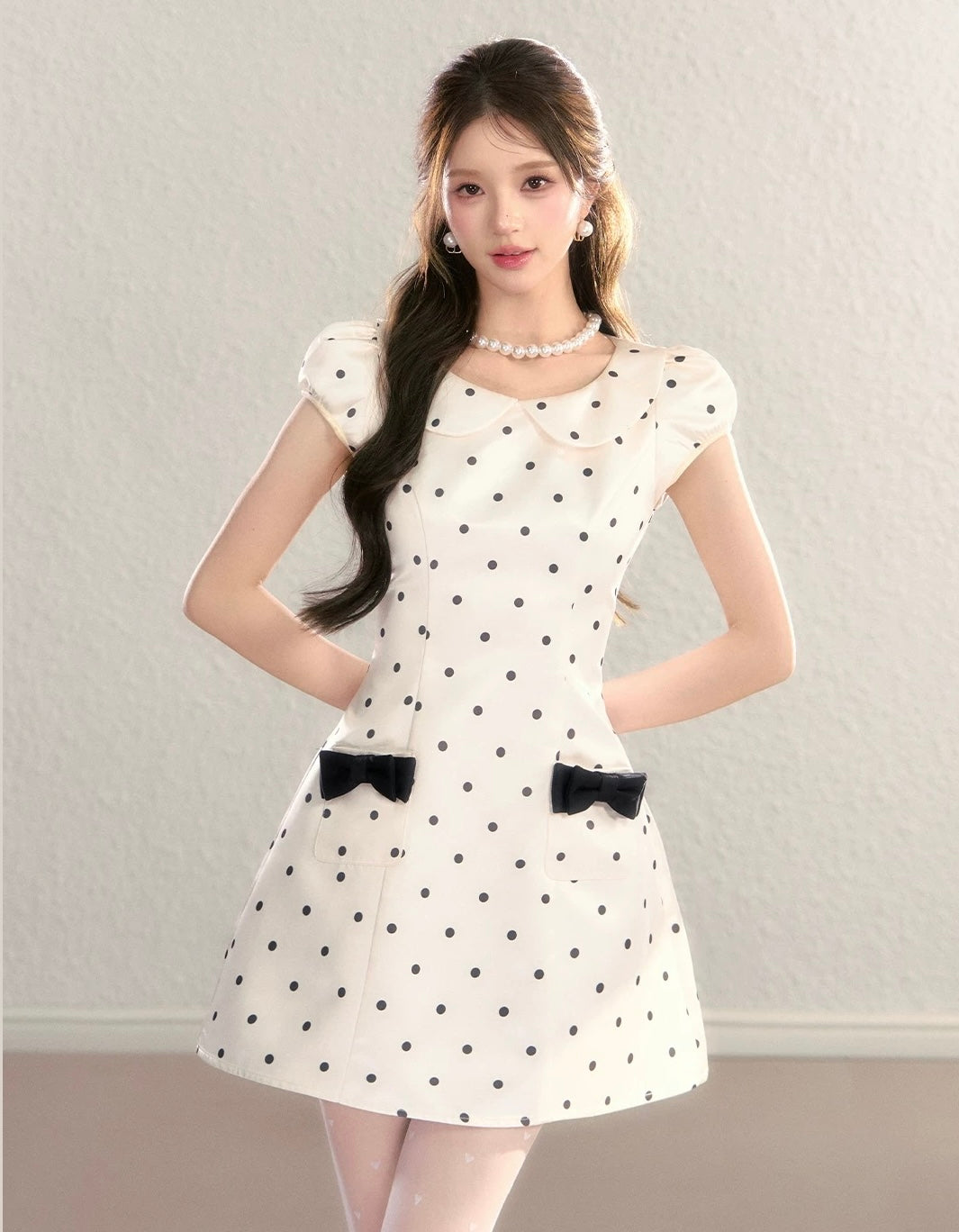 dot luxury ribbon one-piece KS1274