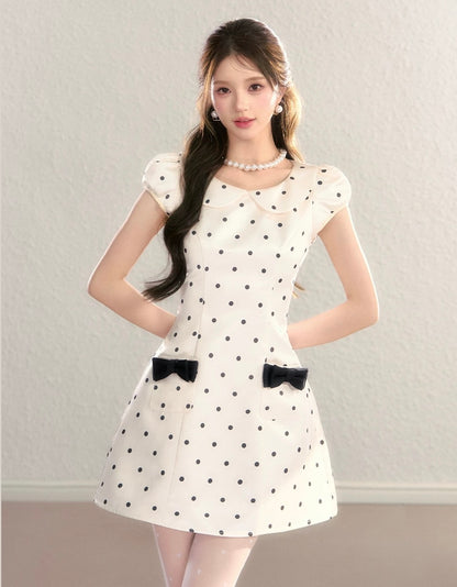 dot luxury ribbon one-piece KS1274