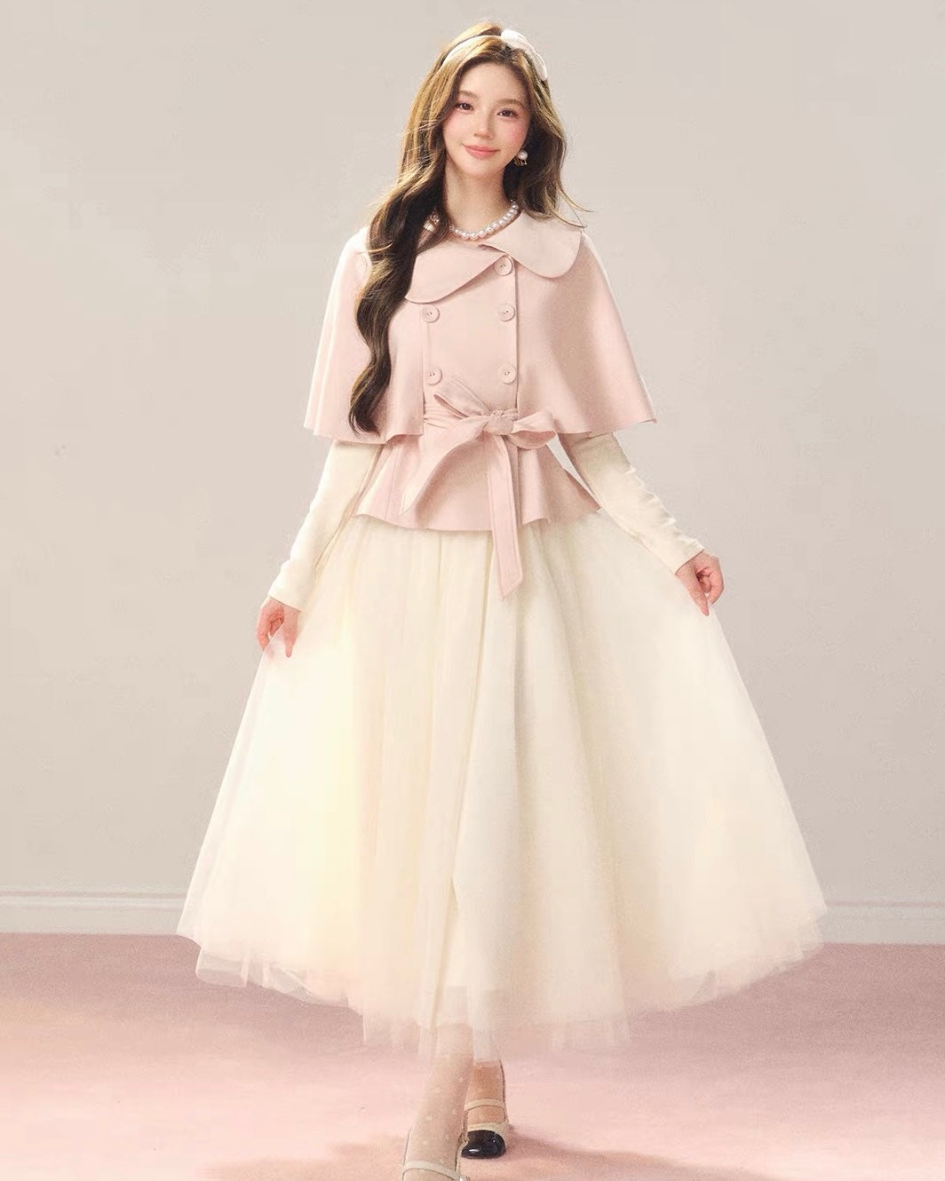 girly line pink coat KS1331