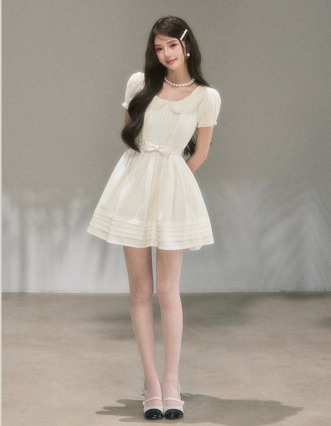 ribbon waist high-end one-piece KS1301