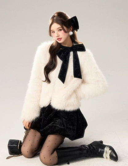 far perl ivory coat KS1226