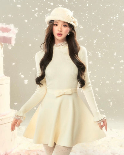 center ribbon point one-piece KS1229