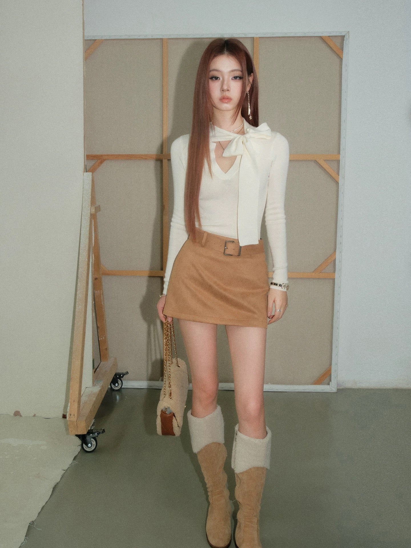 ribbon point ivory tops KS1214