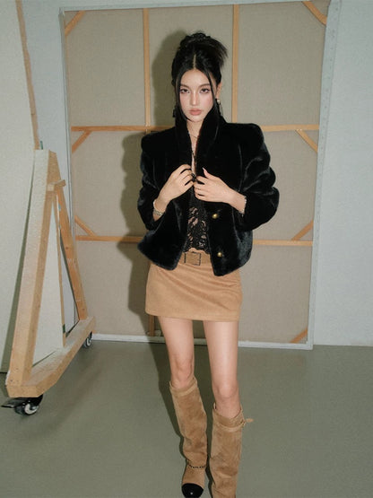 far short luxury coat KS1208