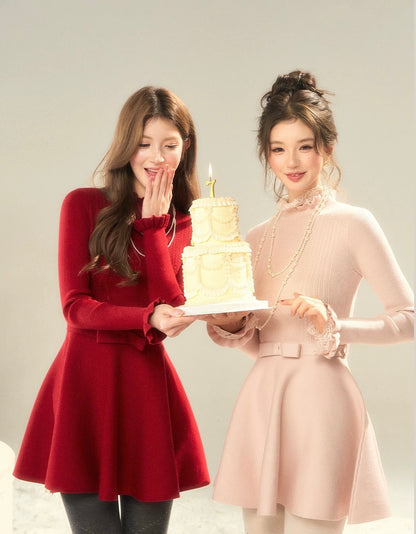 center ribbon point one-piece KS1229