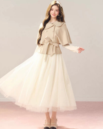 girly line beige coat KS1330