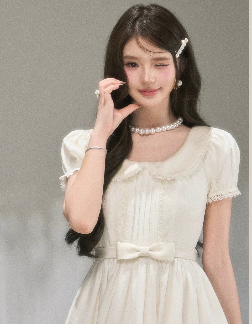ribbon waist high-end one-piece KS1301