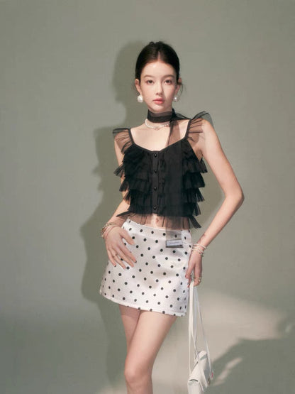 lace frill nuance tops & skirt KS1312