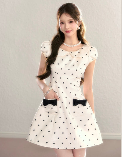 dot luxury ribbon one-piece KS1274