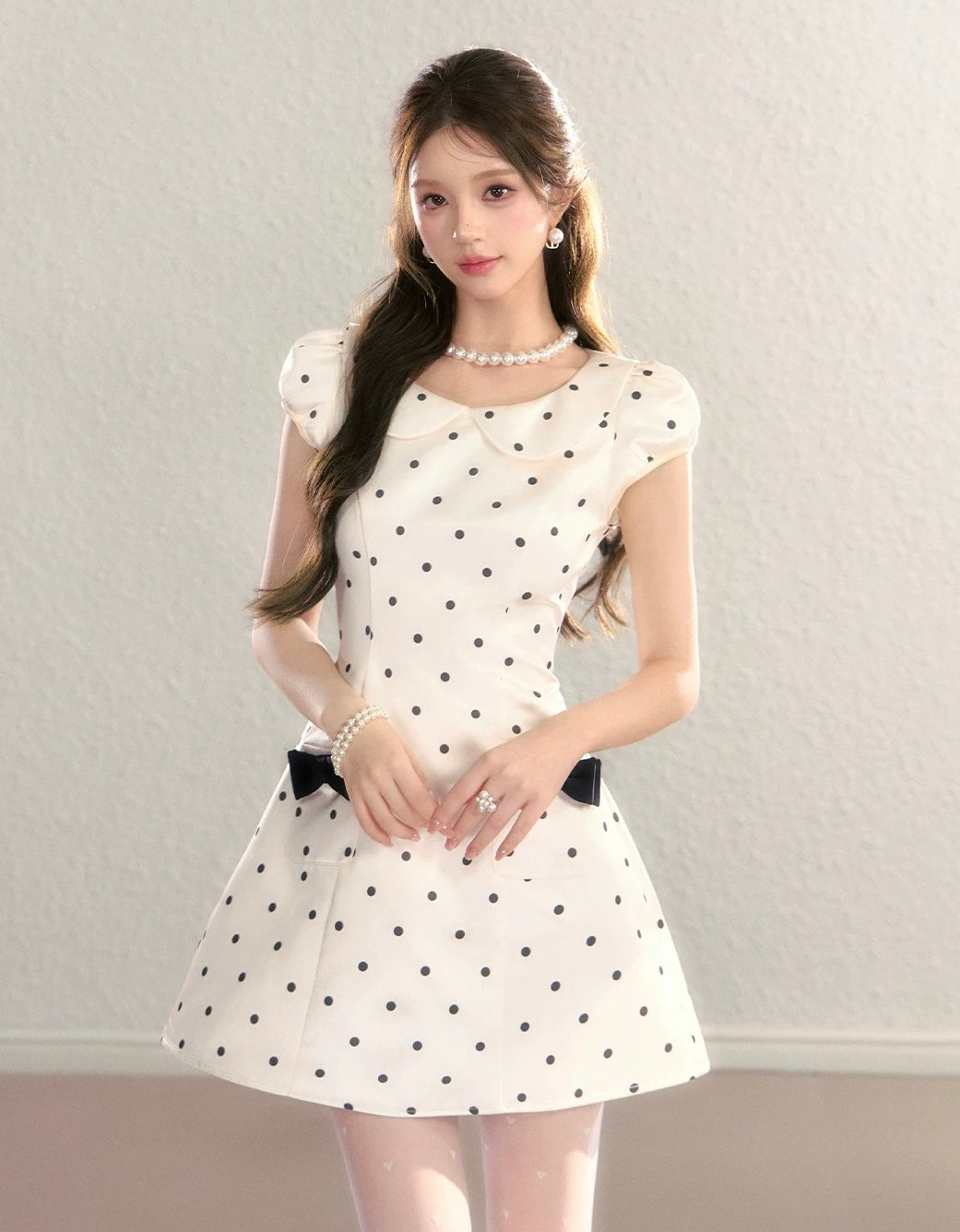 dot luxury ribbon one-piece KS1274