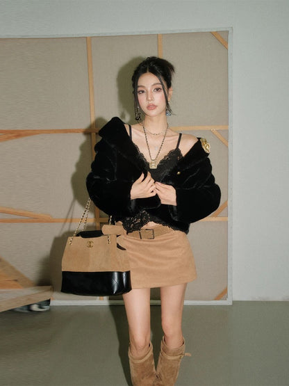 far short luxury coat KS1208