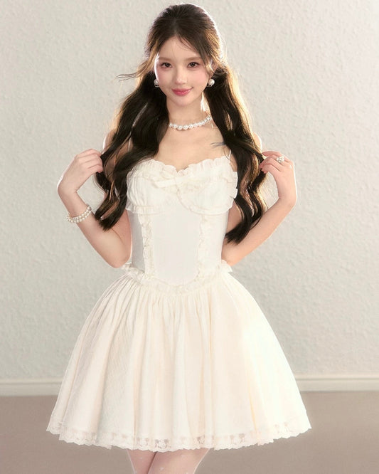 frill pattern one-piece KS1278