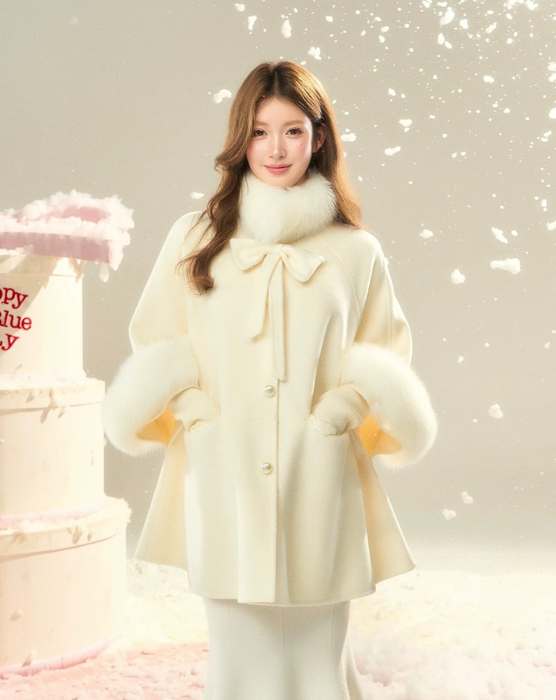 milky bell coat KS1230