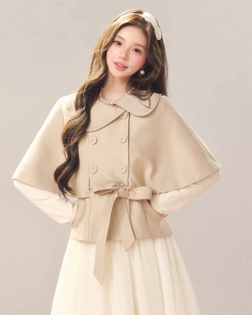 girly line beige coat KS1330