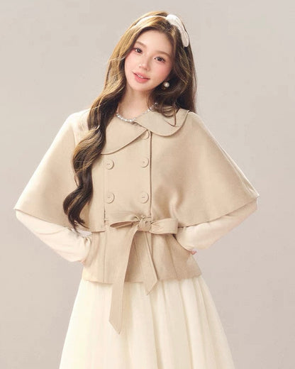 girly line beige coat KS1330