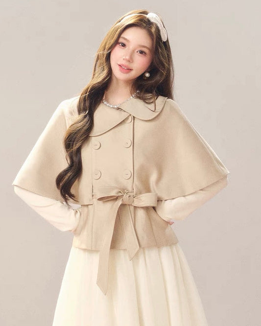 girly line beige coat KS1330