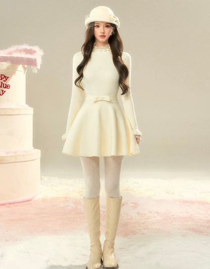 center ribbon point one-piece KS1229