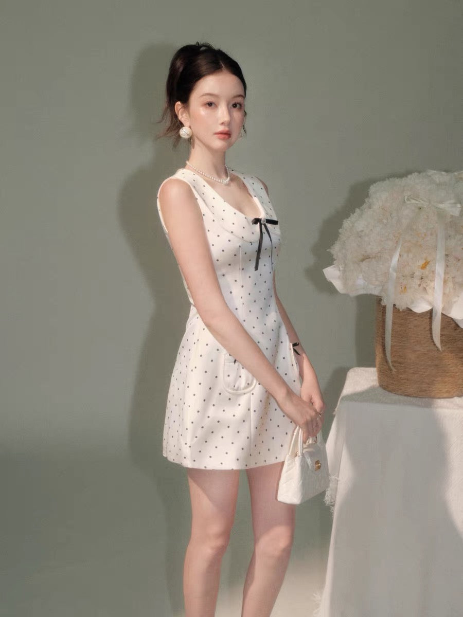 dot ribbon mood one-piece KS1314