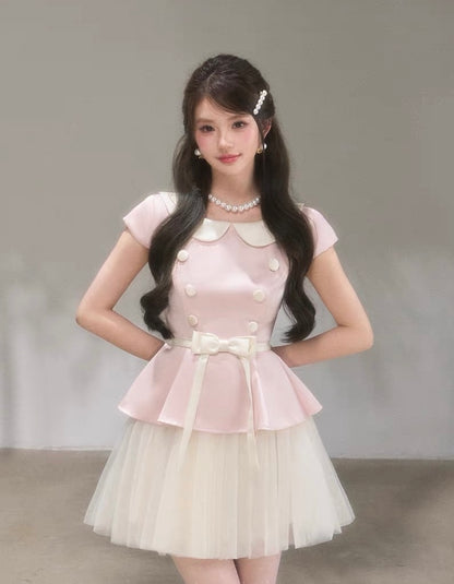 girly pink botann one-piece KS1287