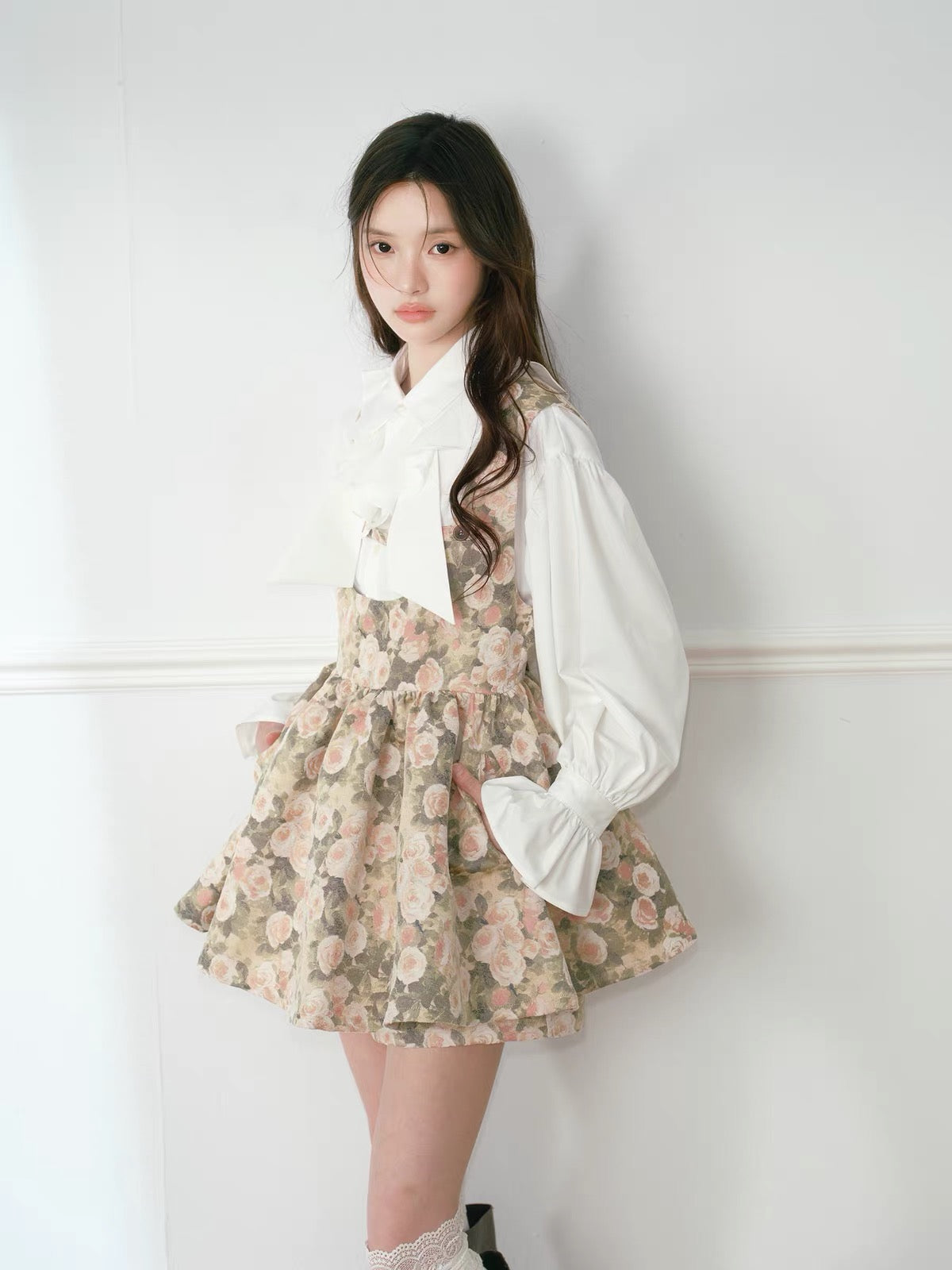 flower mood high-end one-piece& blouse KS1335