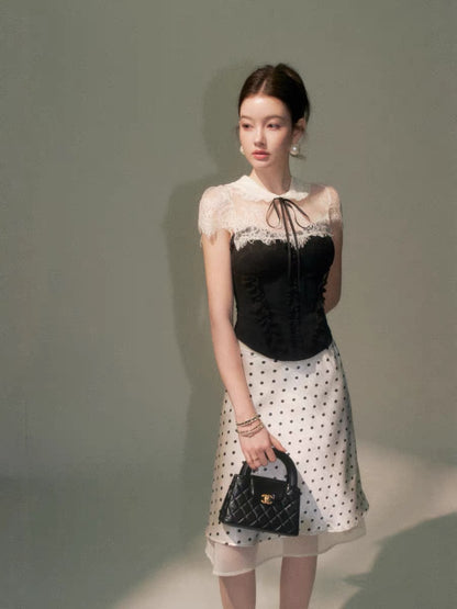 lace mood high-end tops & skirt KS1305