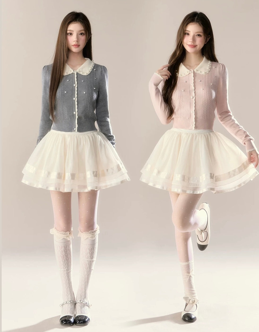 round curler Perl cardigan KS1221