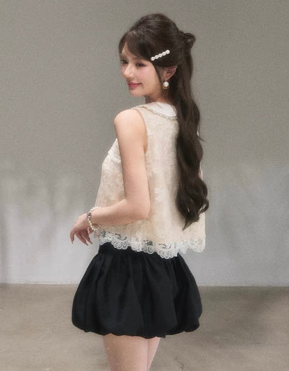 lace curler point tops & skirt KS1290