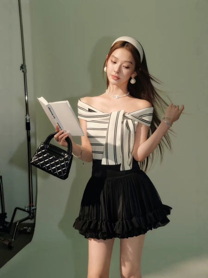 line mood tops & skirt KS1308