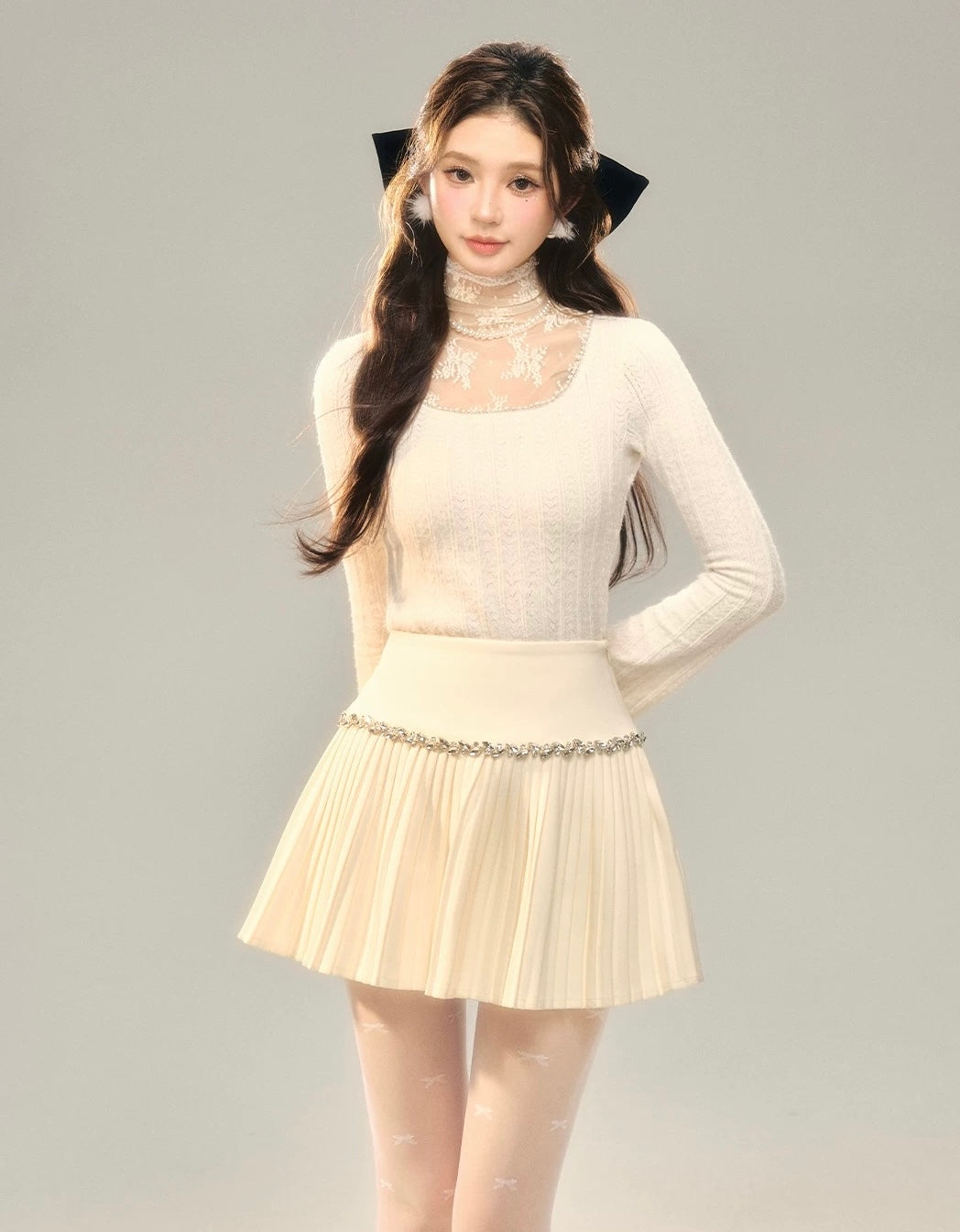 lace point luxury tops KS1233